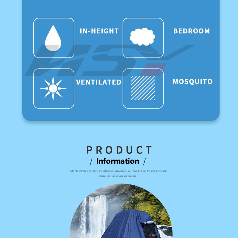 Cheap Goat Tents Portable Car Trunk Tent Tailgate Shade Awning Trail Extension Tent Rear Tent Rainproof Sunshade Canopy for Road Traveling Tour   